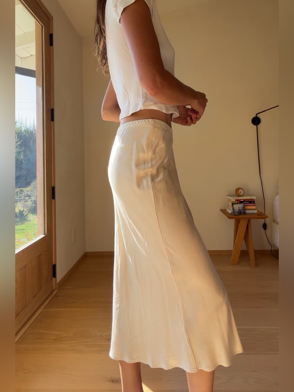 Michael Stars Cream Midi Slip Skirt - Picture 6 of 6
